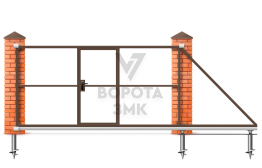 Ворота откатные каркас из профильной трубы 2200×3200 ЗМК-7665